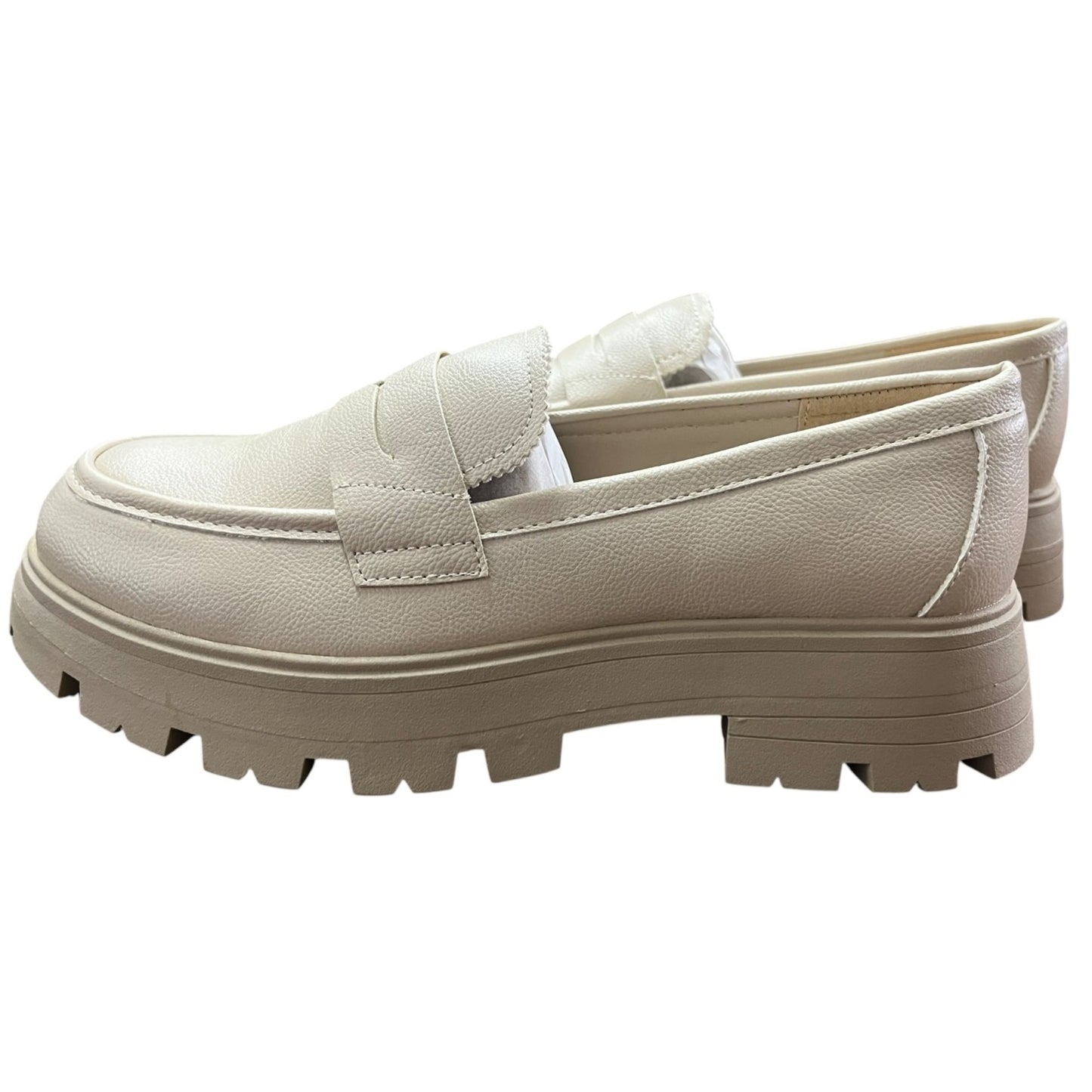 Cestfini Women's Beige Platform Loafers Size 7.5 NWB