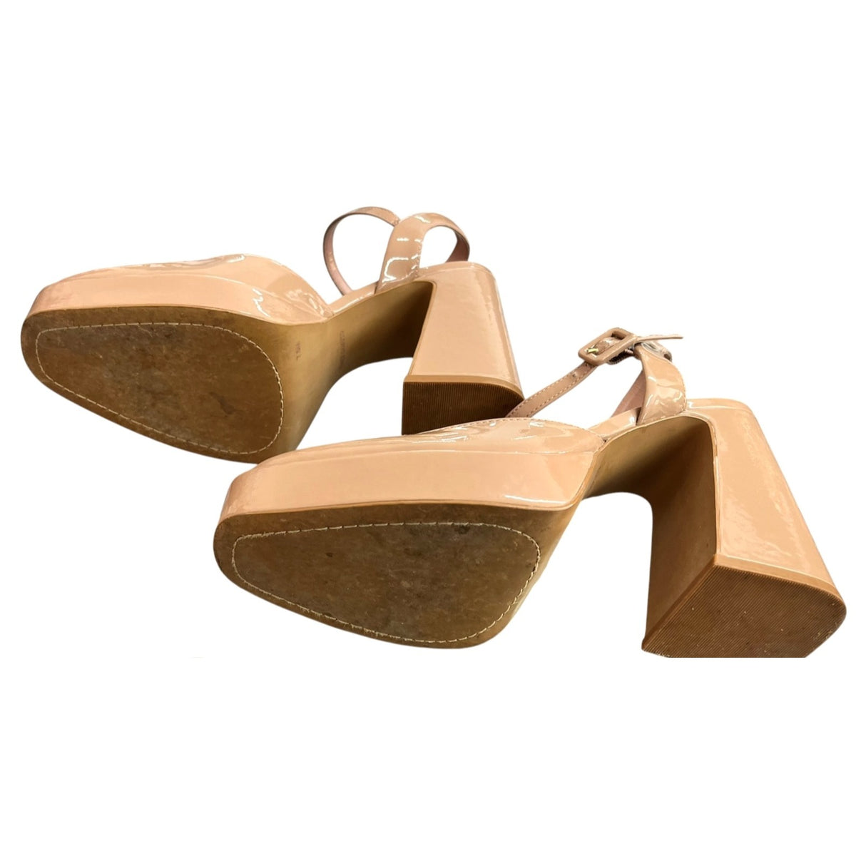 Vince Camuto Nude Patent Leather Platforms SZ 7.5