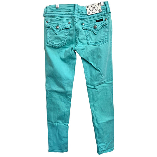 Miss Me Wome'ns Turquoise Ankle Skinny Jeans Size 28