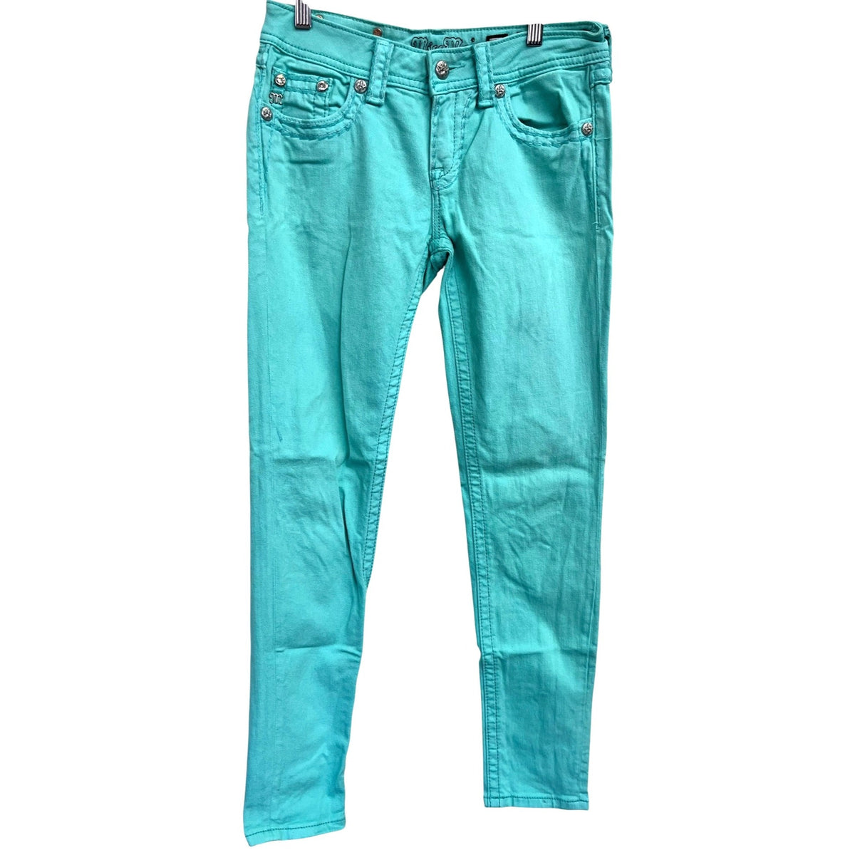 Miss Me Wome'ns Turquoise Ankle Skinny Jeans Size 28