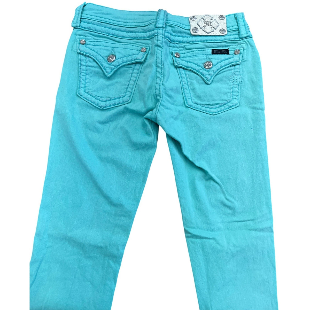 Miss Me Wome'ns Turquoise Ankle Skinny Jeans Size 28