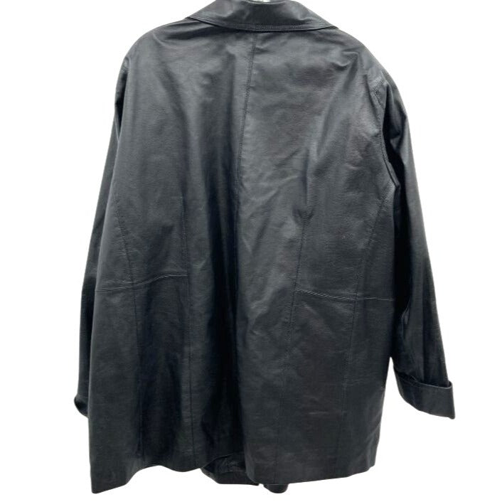 Plus Size 26W Via Accenti Black Leather Jacket Women's