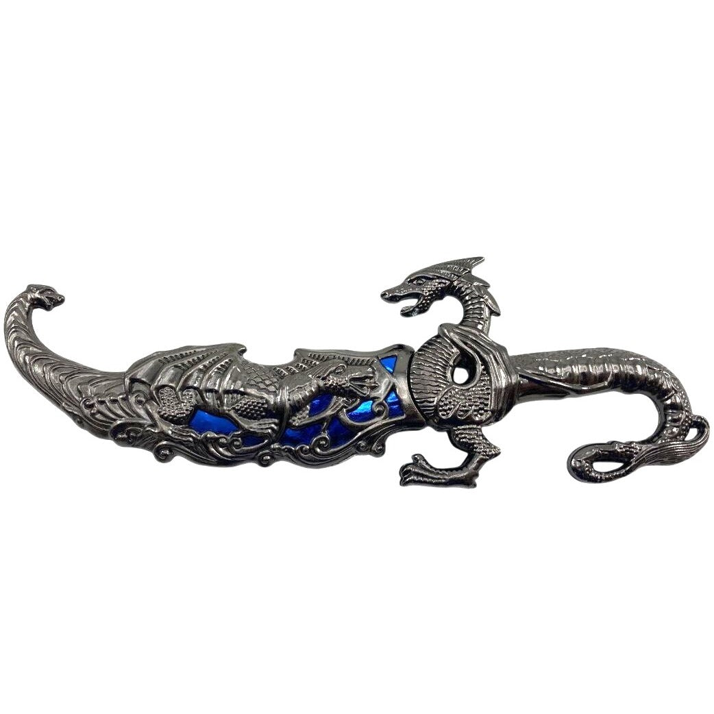 Chinese Fantasy Dragon Grey/Blue Decorative Knife With Sheath