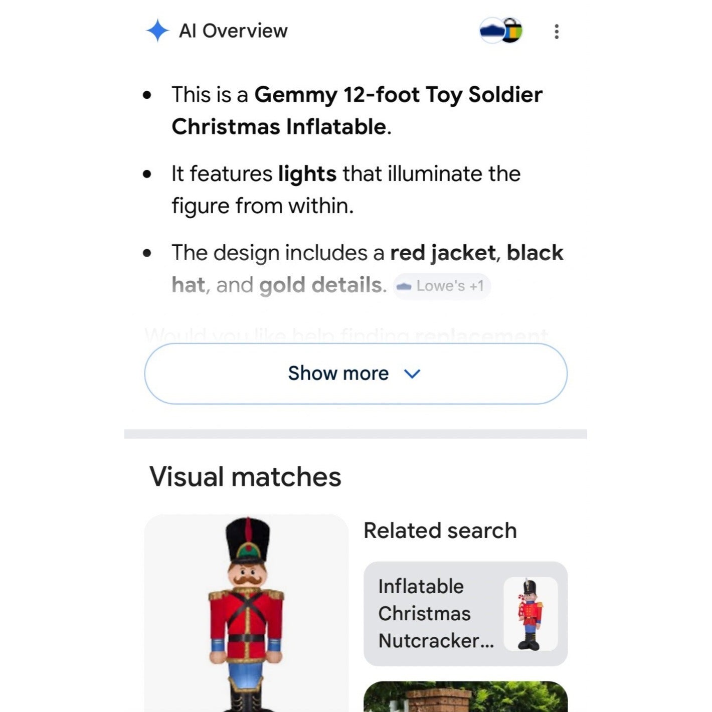Gemmy 12-Foot Lighted Toy Soldier Christmas Inflatable With Built-In Lights