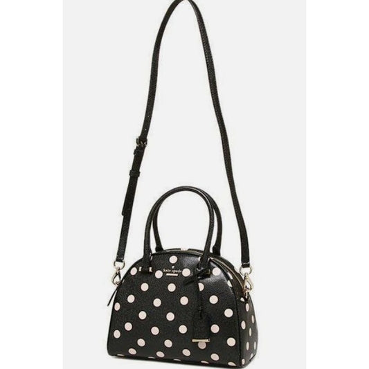 Kate Spade New York Black & Light Pink Polka Dot Leather Crossbody Bag