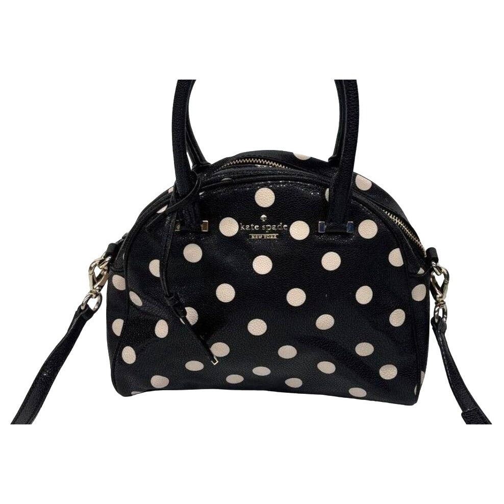Kate Spade New York Black & Light Pink Polka Dot Leather Crossbody Bag