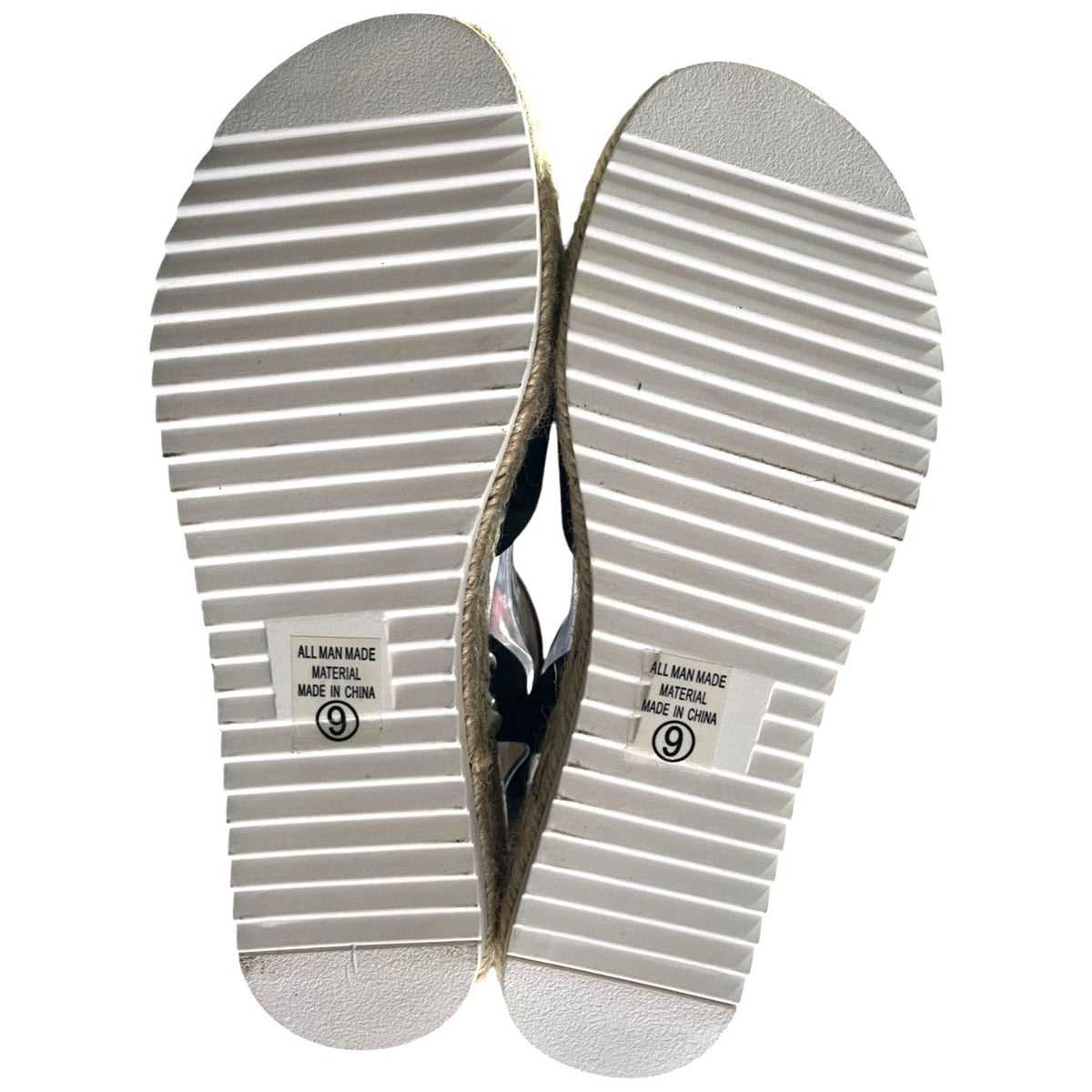 Soda Espadrille Platform Black Sandals Size 9 NWOB