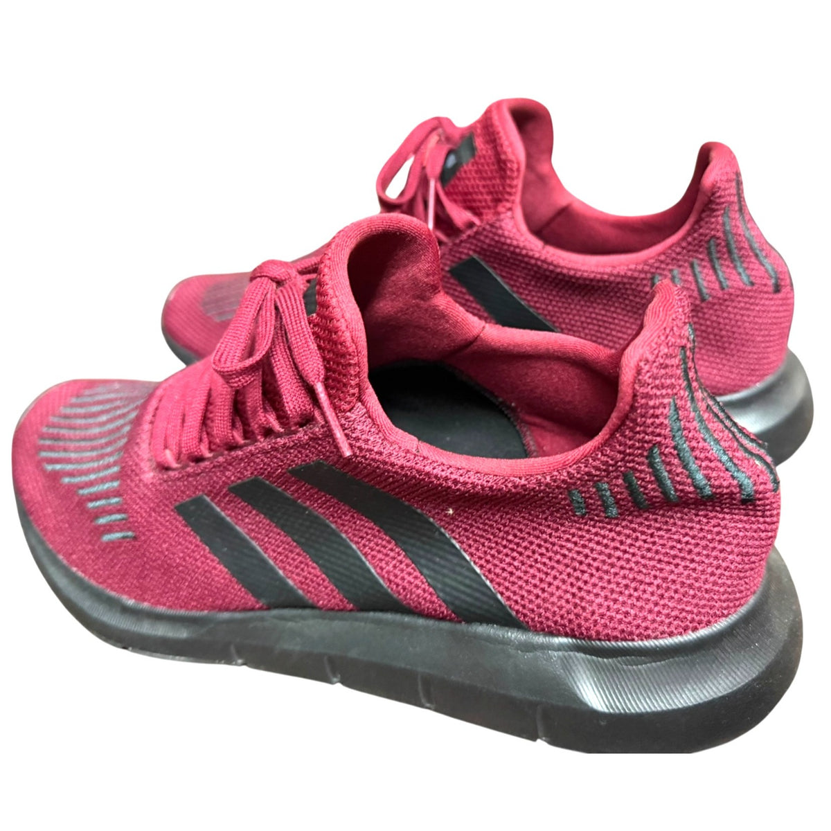 Adidas Maroon & Black Striped Athletic Sneakers Men's Size 12