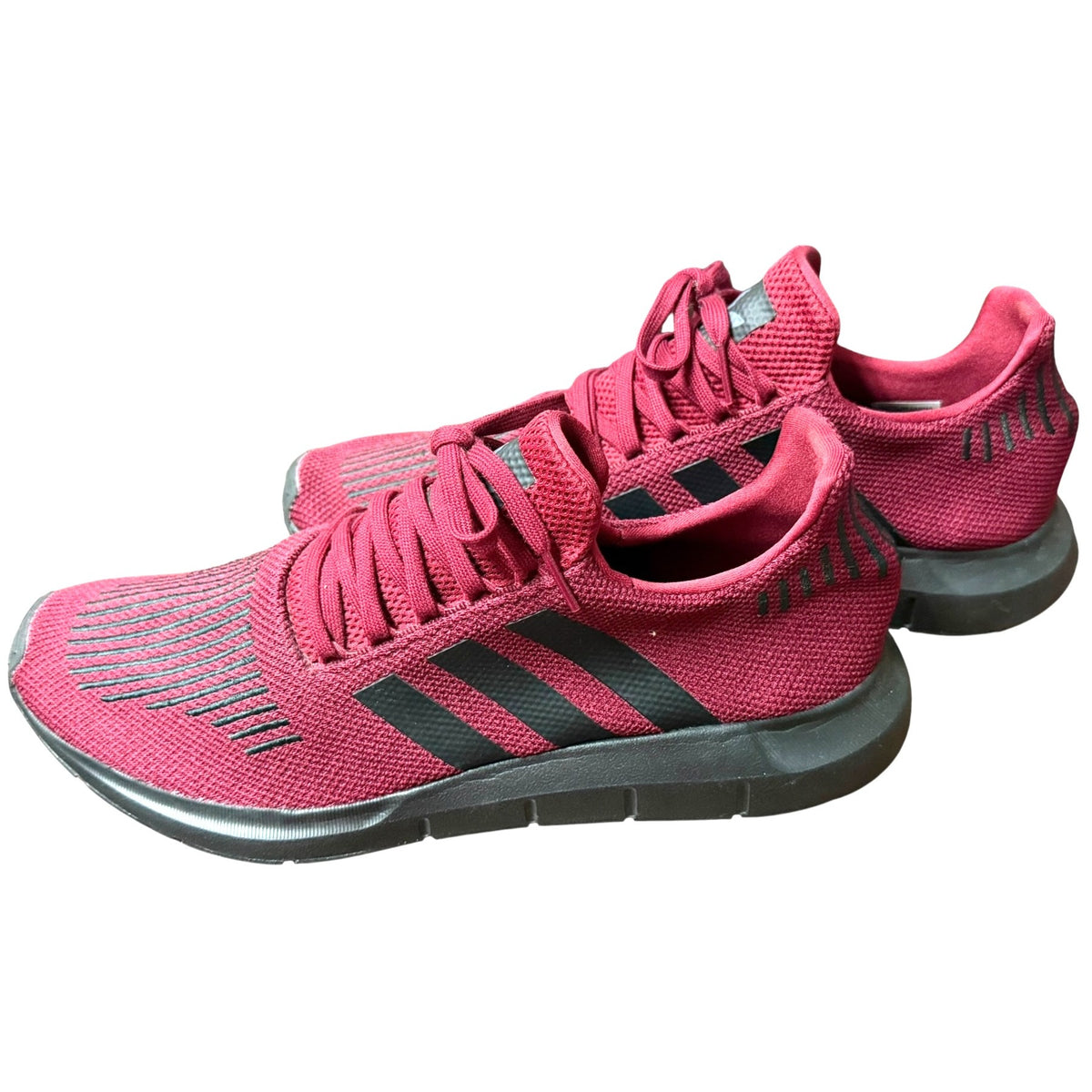 Adidas Maroon & Black Striped Athletic Sneakers Men's Size 12
