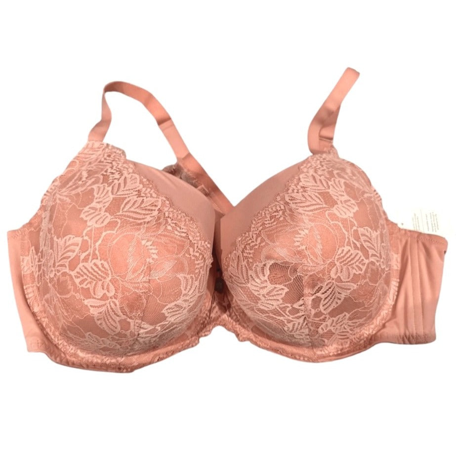 Auden Womens Lace Lightly Lined Underwire Bra Rose Pink Size 46DDD NWT
