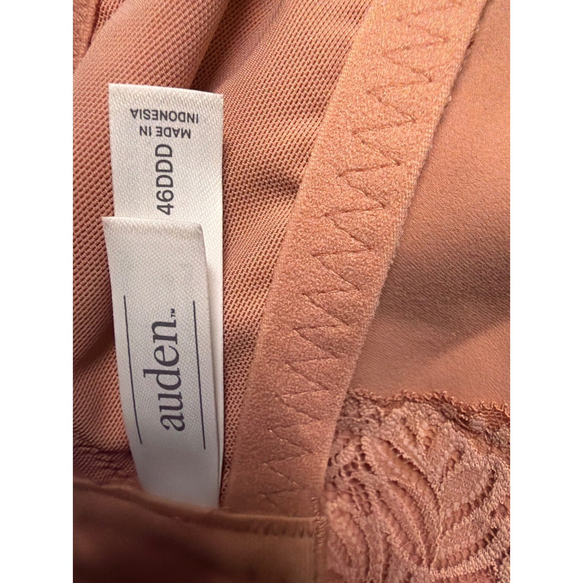 Auden Womens Lace Lightly Lined Underwire Bra Rose Pink Size 46DDD NWT