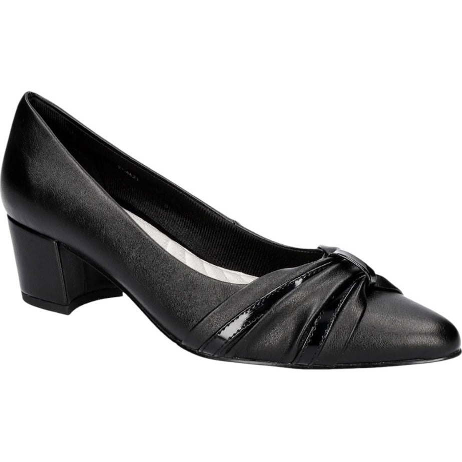 Easy Street Women's Black Low Heel Dress Shoes With Bow Accent 10W NWB