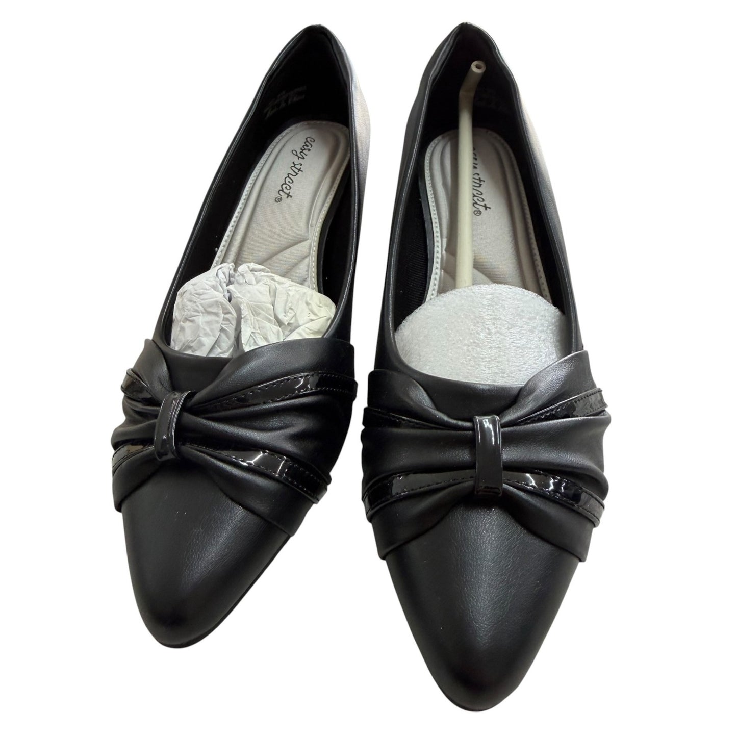 Easy Street Women's Black Low Heel Dress Shoes With Bow Accent 10W NWB