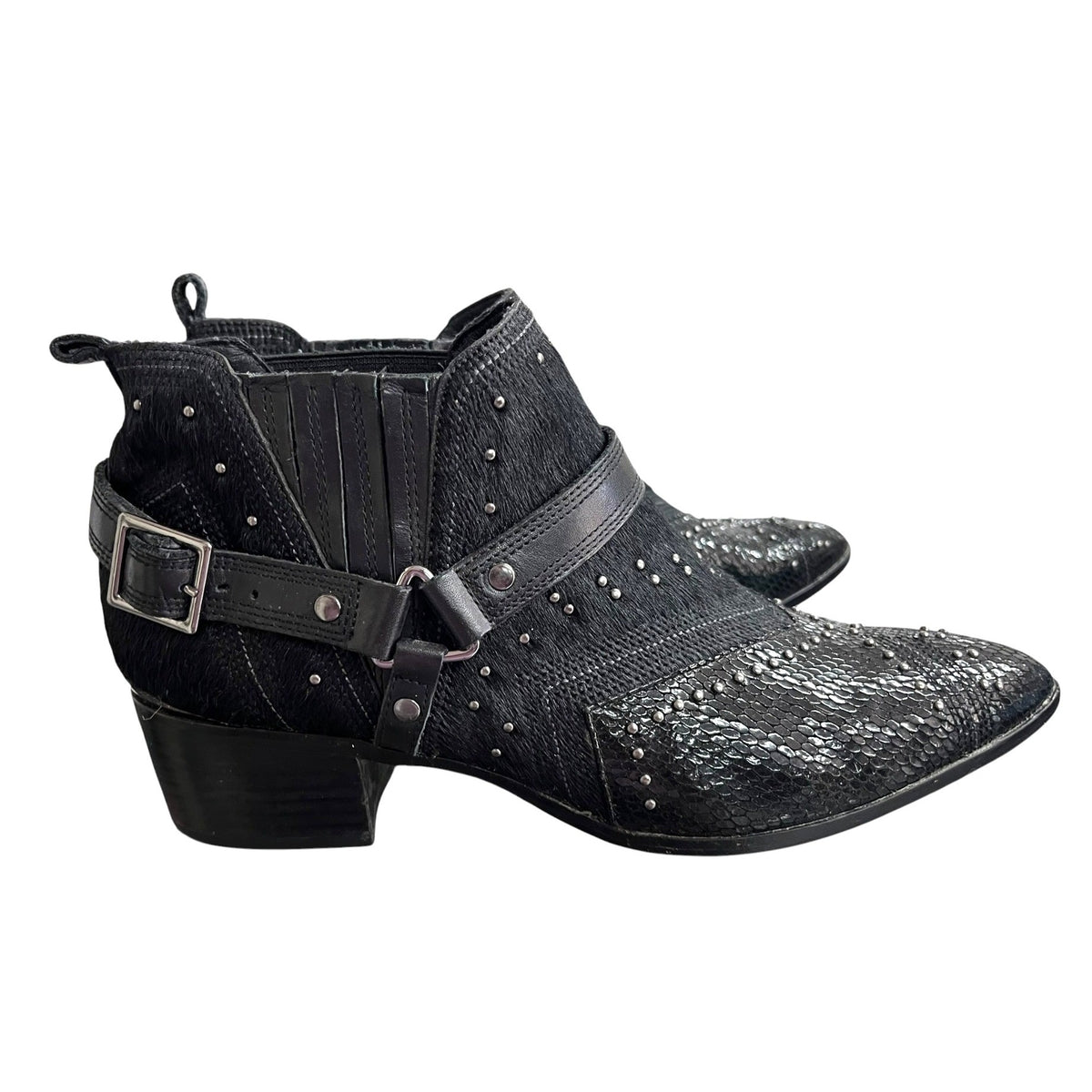 Donald J Pliner Desta Black Calf Hair Ankle Booties - Size 9