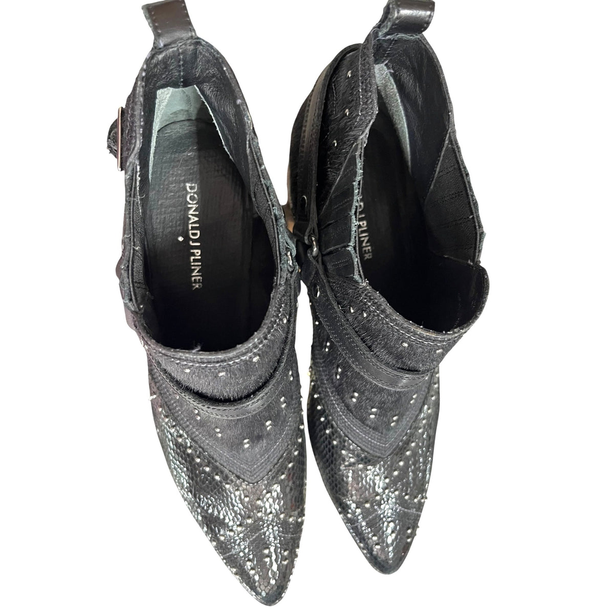 Donald J Pliner Desta Black Calf Hair Ankle Booties - Size 9