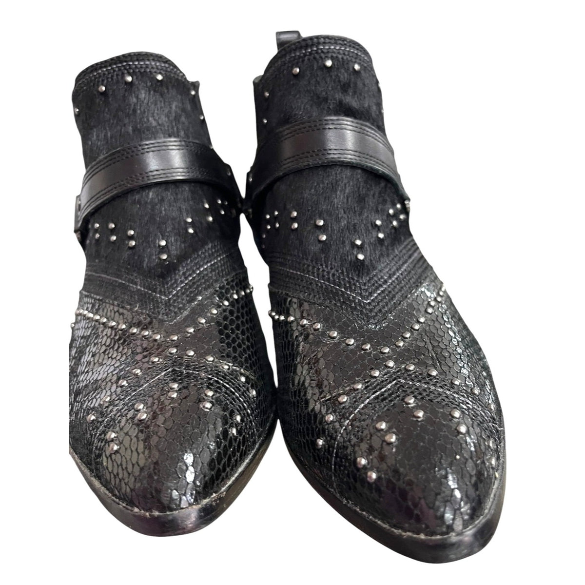 Donald J Pliner Desta Black Calf Hair Ankle Booties - Size 9