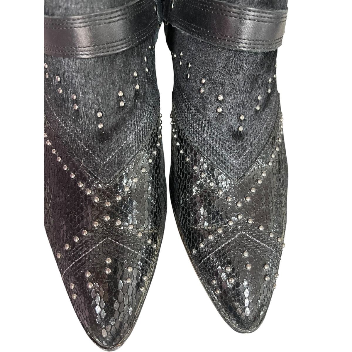 Donald J Pliner Desta Black Calf Hair Ankle Booties - Size 9