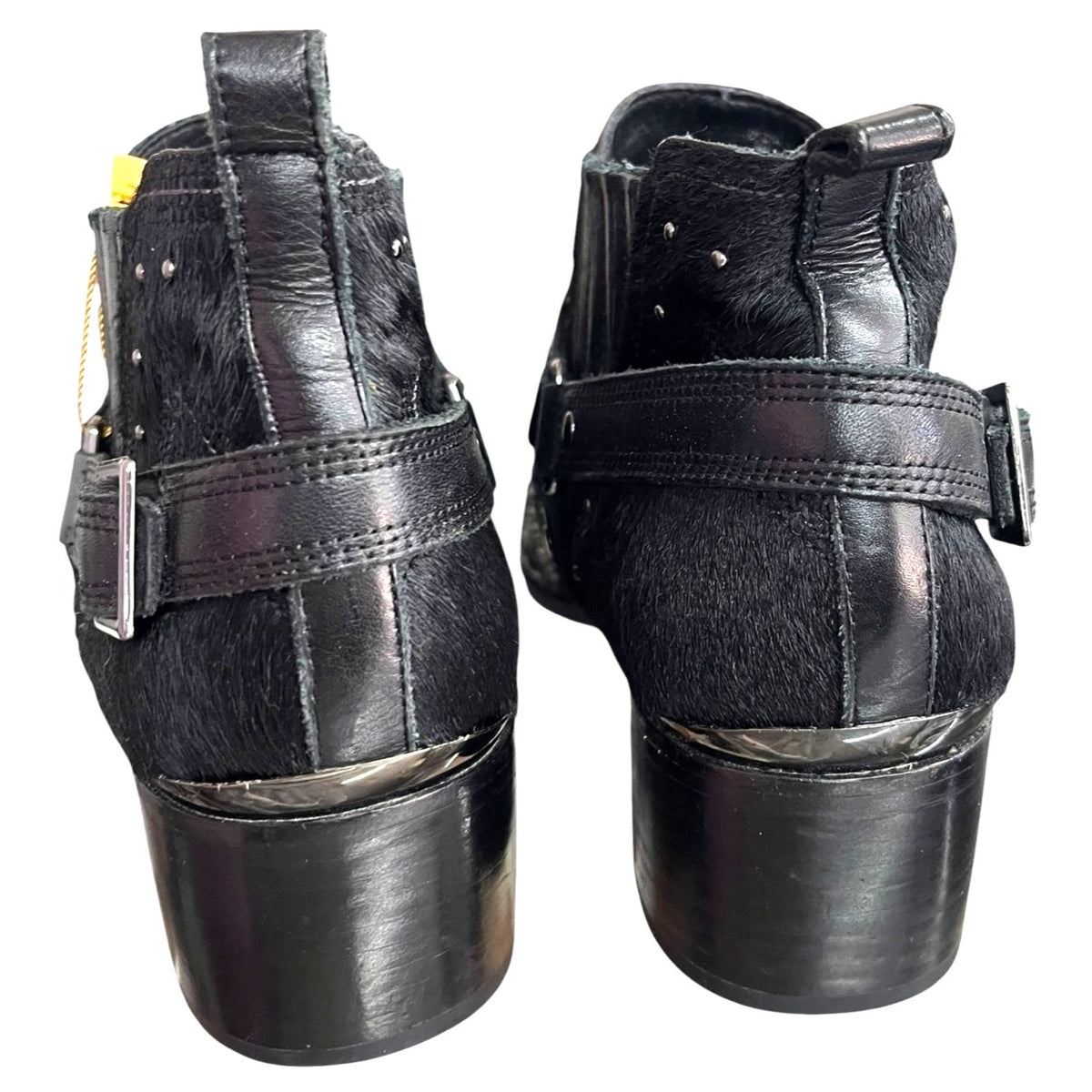 Donald J Pliner Desta Black Calf Hair Ankle Booties - Size 9