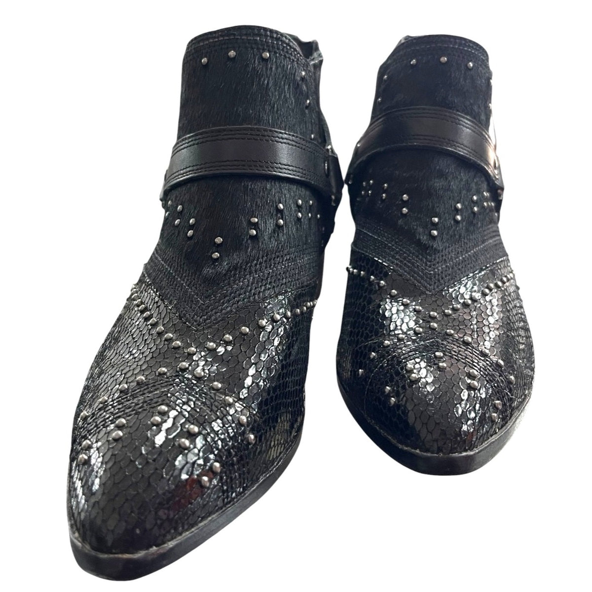 Donald J Pliner Desta Black Calf Hair Ankle Booties - Size 9