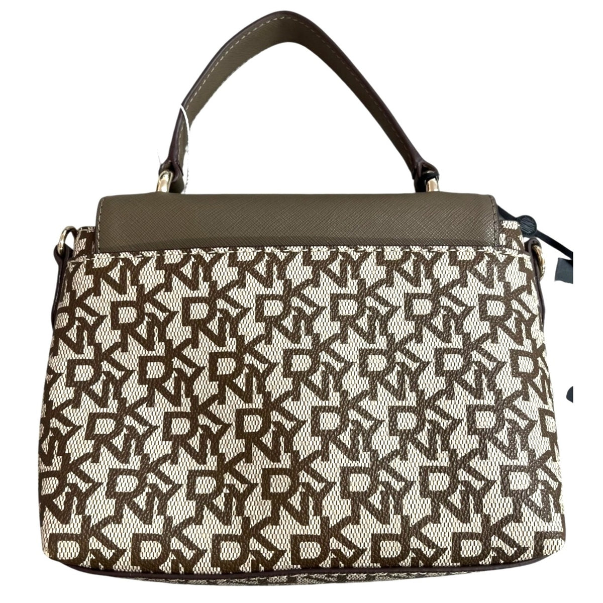 DKNY Monogram Crossbody Bag With Adjustable Strap Brown & Beige NWT