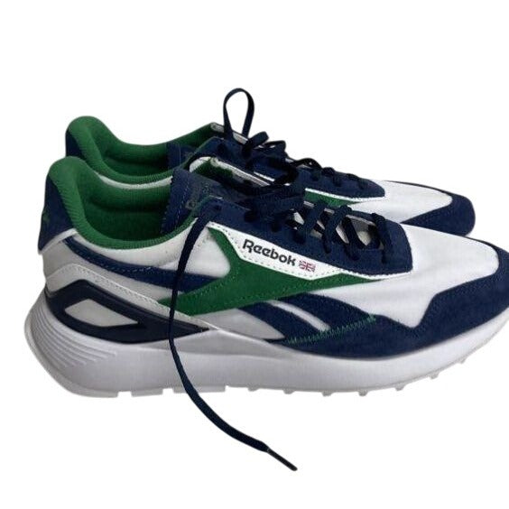 Reebok Classic Retro Style Sneakers Green/Blue/White Size 8.5 Mens Athletic Shoes