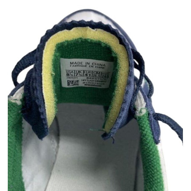 Reebok Classic Retro Style Sneakers Green/Blue/White Size 8.5 Mens Athletic Shoes