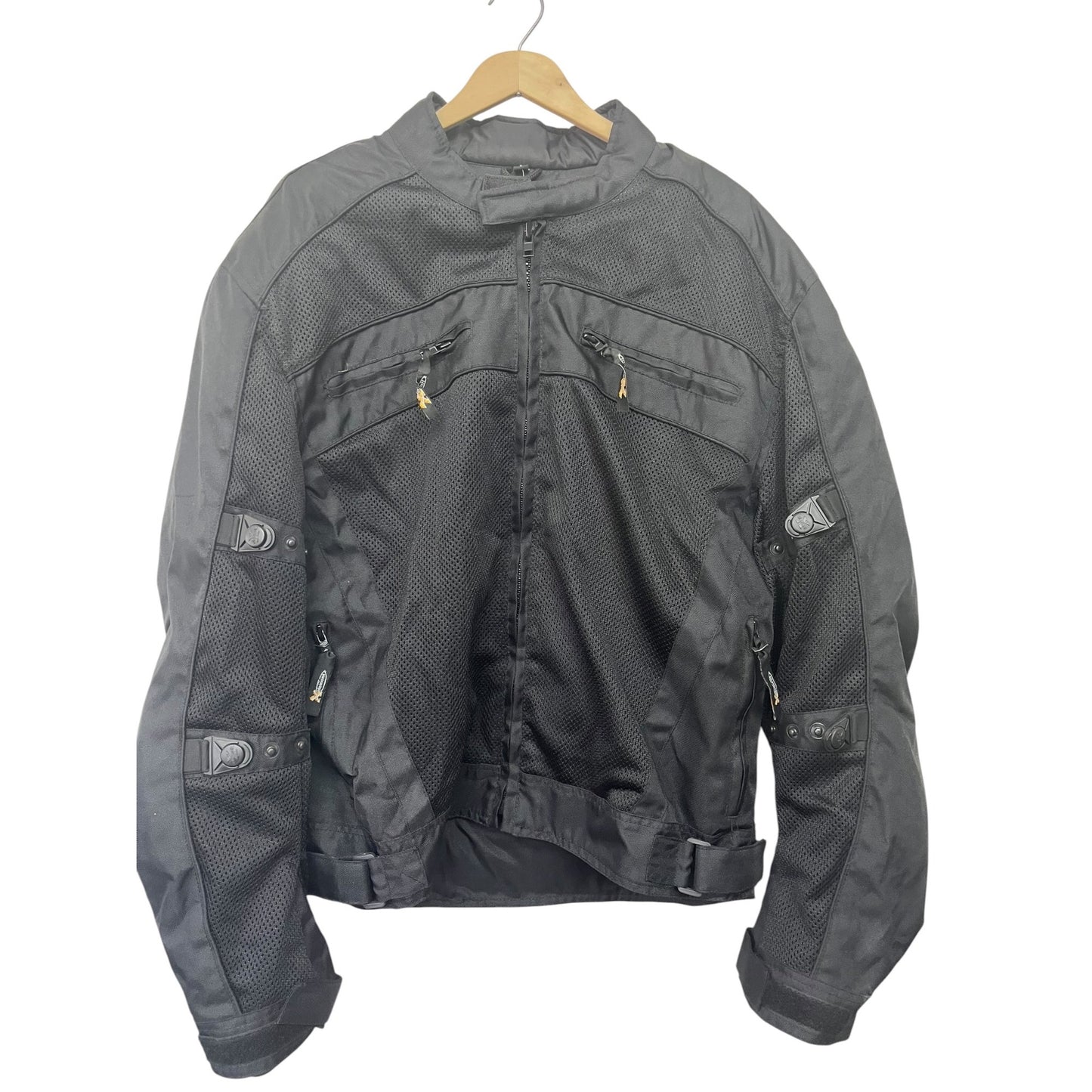 Xelement CF 380 2XL Motorcycle Mesh Textile Jacket With Adjustable Straps & Zippered Pockets Black