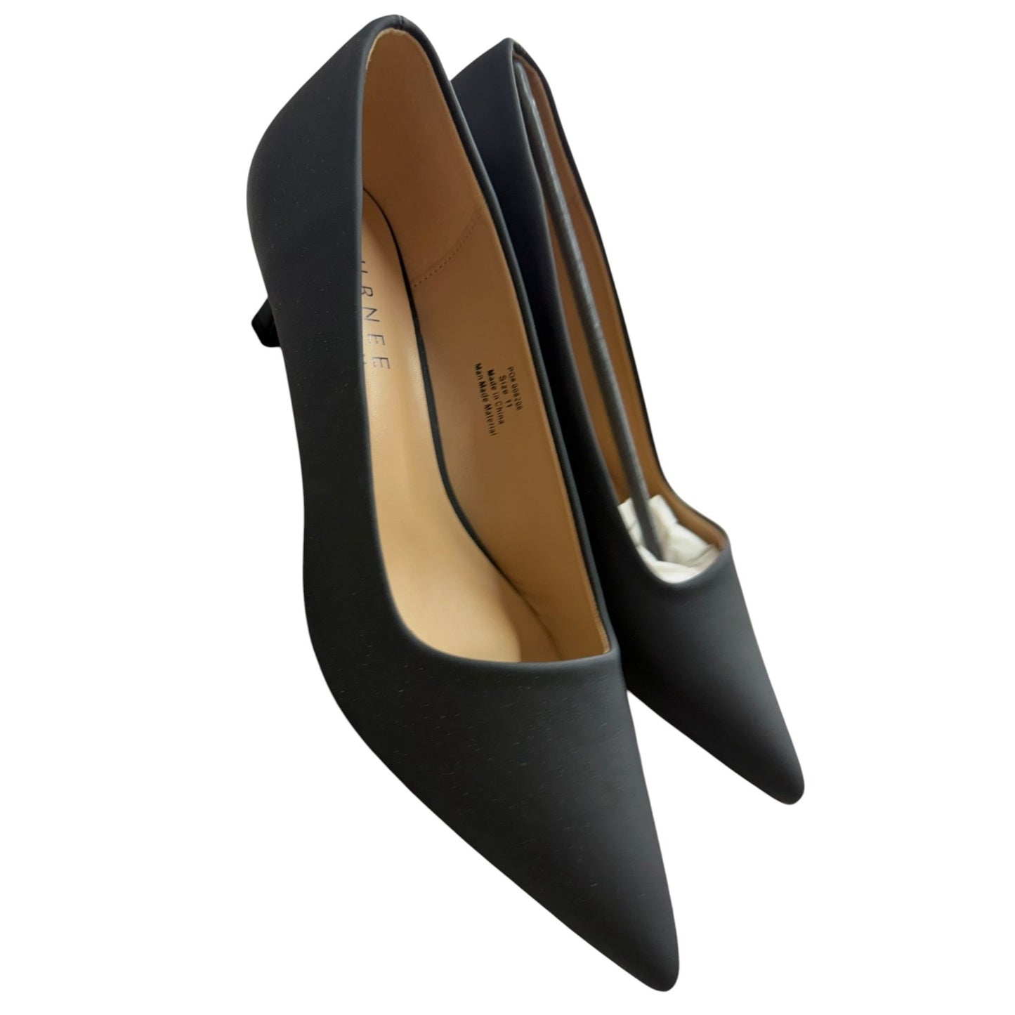 Journee Collection Black Pointed Toe Kitten Heel Pumps Size 11