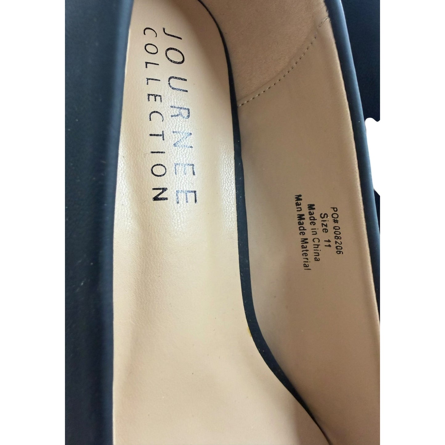 Journee Collection Black Pointed Toe Kitten Heel Pumps Size 11