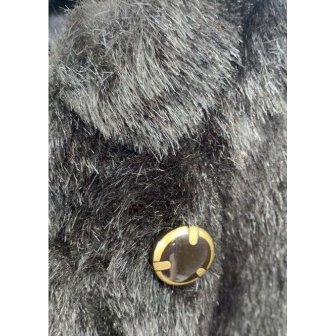 Vintage Wiman Dark Brown Faux Fur Jacket - Size 12