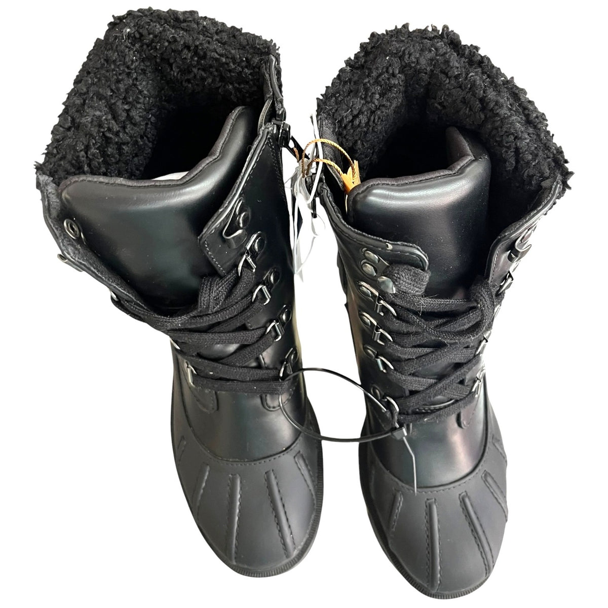 Universal Thread Black Platform Fur-Lined Boots Size 7