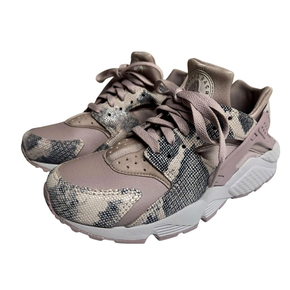 Nike Air Huarache Pink Gray Snakeskin Print Womens Sneakers Size 7.5
