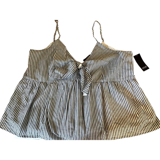 A.N.A Blue & White Striped Sleeveless Bow Front Top XXL