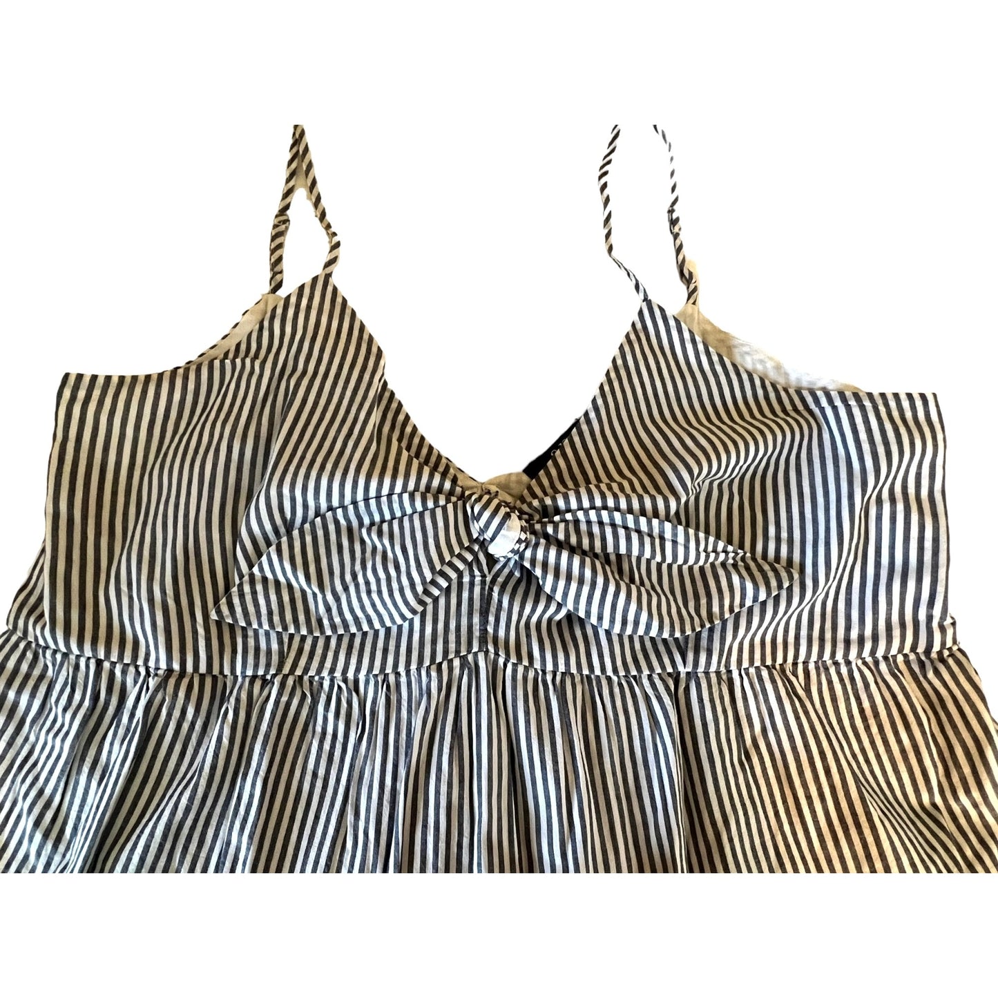 A.N.A Blue & White Striped Sleeveless Bow Front Top XXL