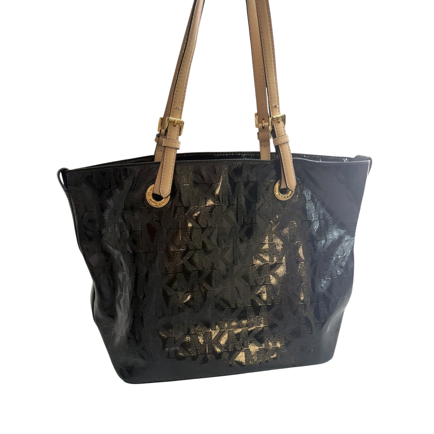 Michael Kors Jet Set Black Patent Leather Tote