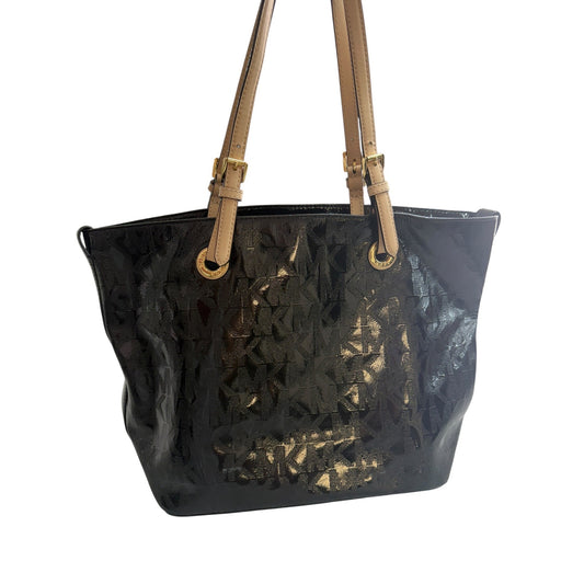 Michael Kors Jet Set Black Patent Leather Tote