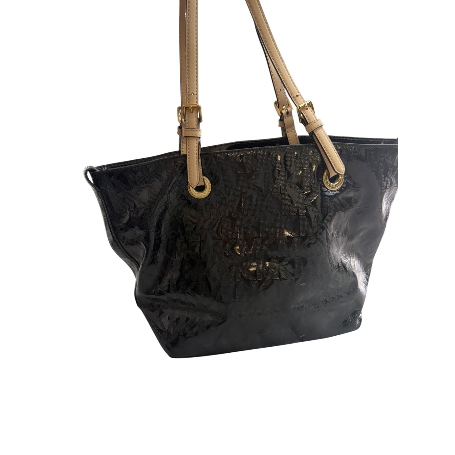 Michael Kors Jet Set Black Patent Leather Tote
