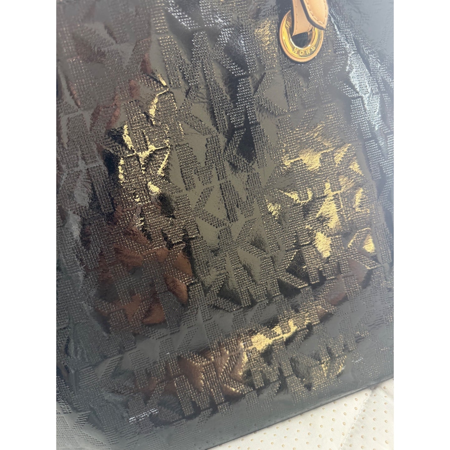 Michael Kors Jet Set Black Patent Leather Tote
