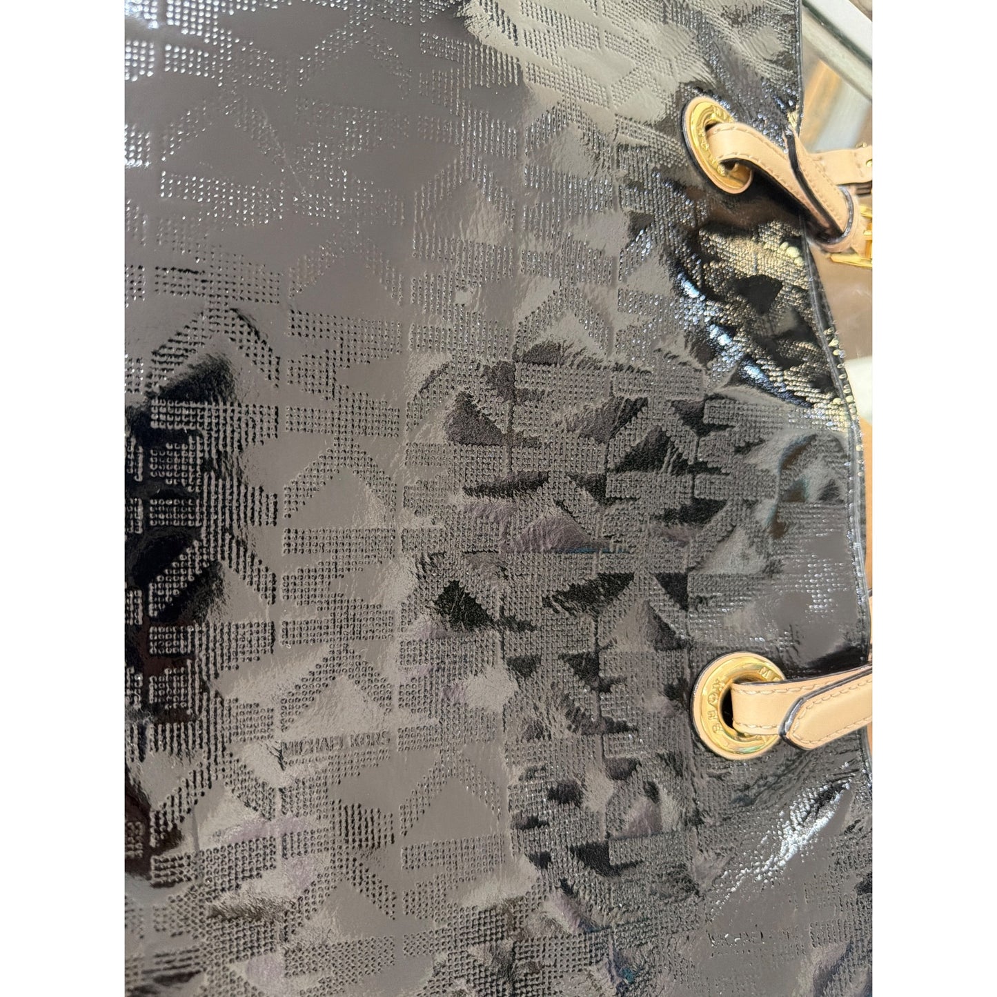 Michael Kors Jet Set Black Patent Leather Tote