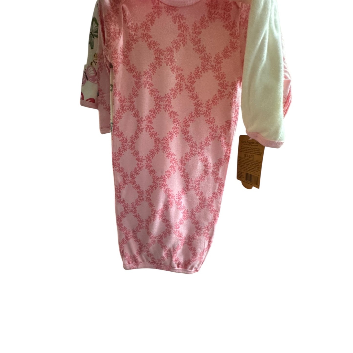 Touched By Nature Baby Girls Organic Cotton Gown Set 3-Pack Butterfly & Floral Print 0-6 Months