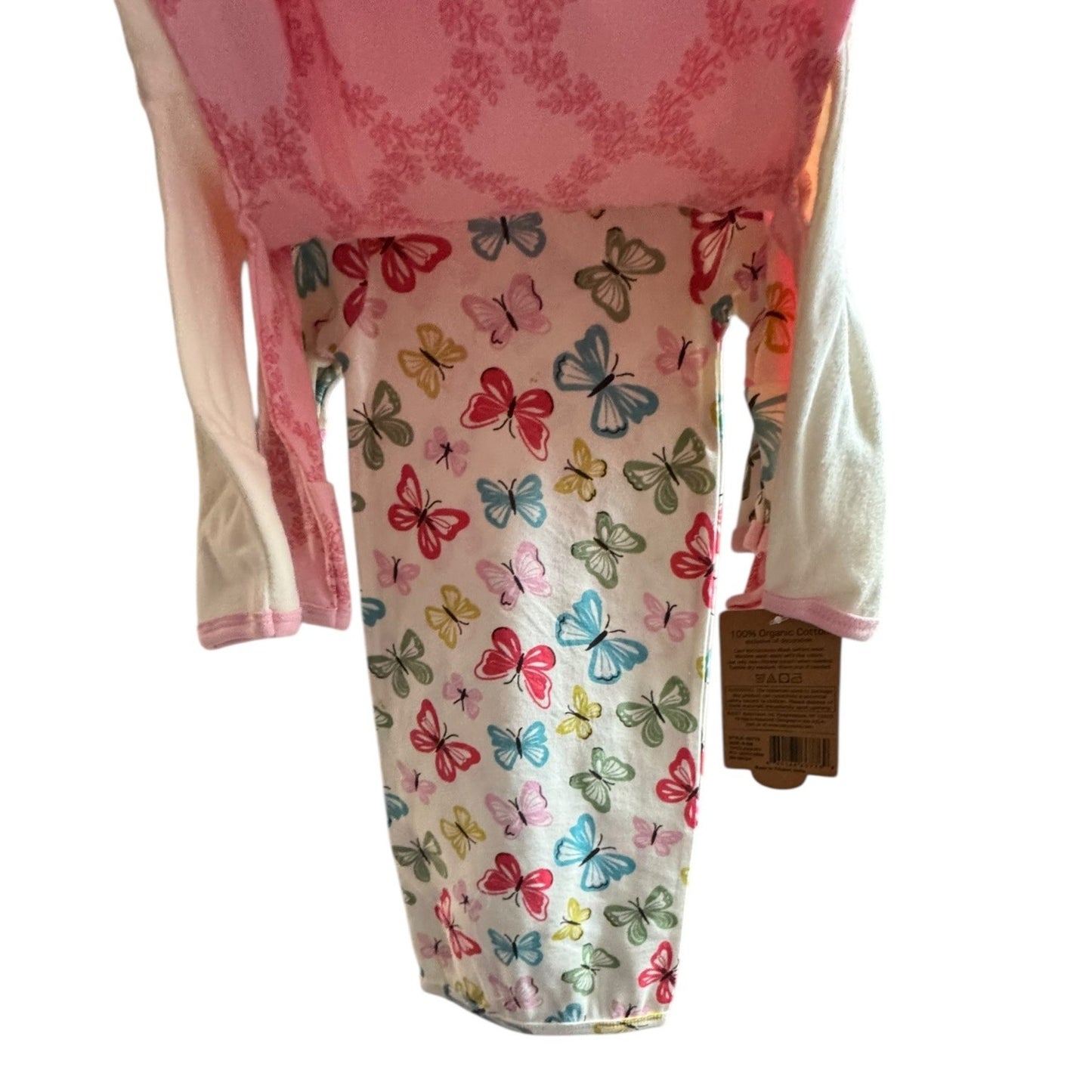 Touched By Nature Baby Girls Organic Cotton Gown Set 3-Pack Butterfly & Floral Print 0-6 Months