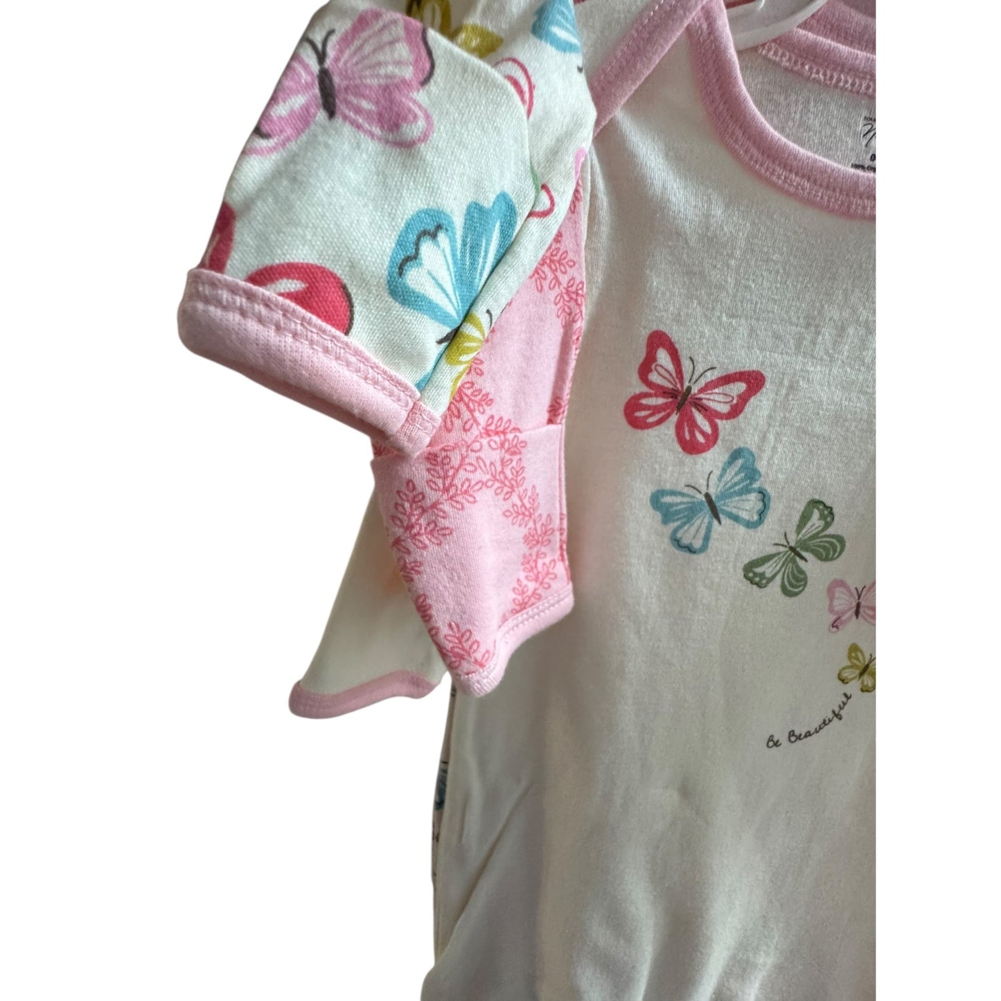 Touched By Nature Baby Girls Organic Cotton Gown Set 3-Pack Butterfly & Floral Print 0-6 Months