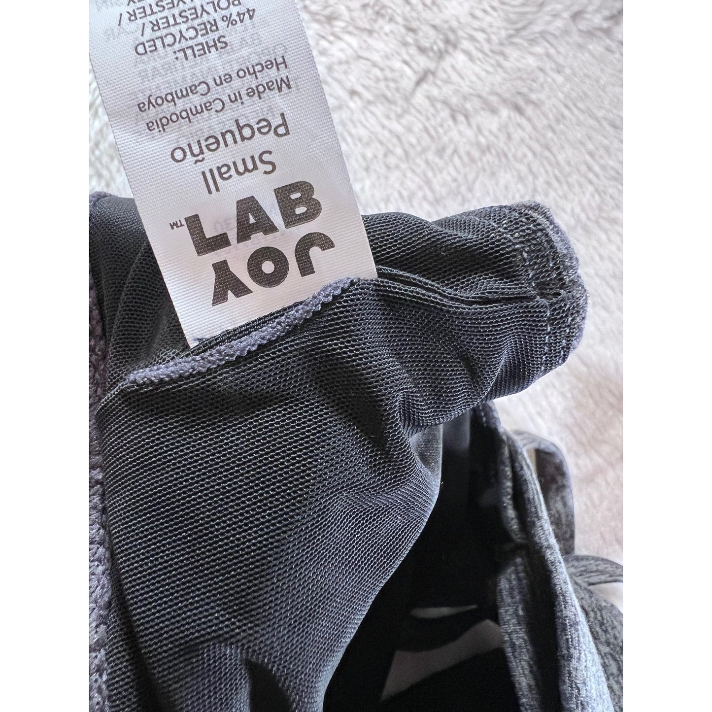Strappy Heather Gray Sports Bra With Removable Cups Small JoyLab Moisture-Wicking Fabric