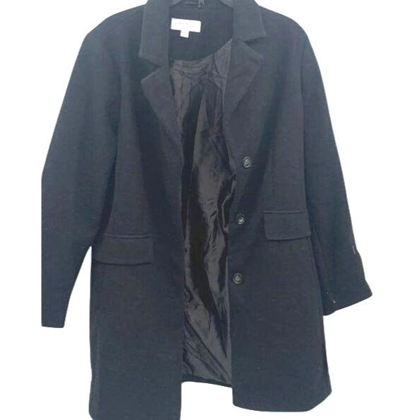 Laundry By Shelli Segal Black Long Coat XL NWT