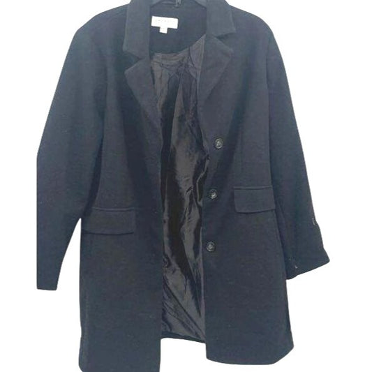 Laundry By Shelli Segal Black Long Coat XL NWT