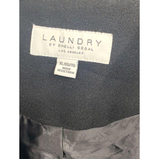 Laundry By Shelli Segal Black Long Coat XL NWT