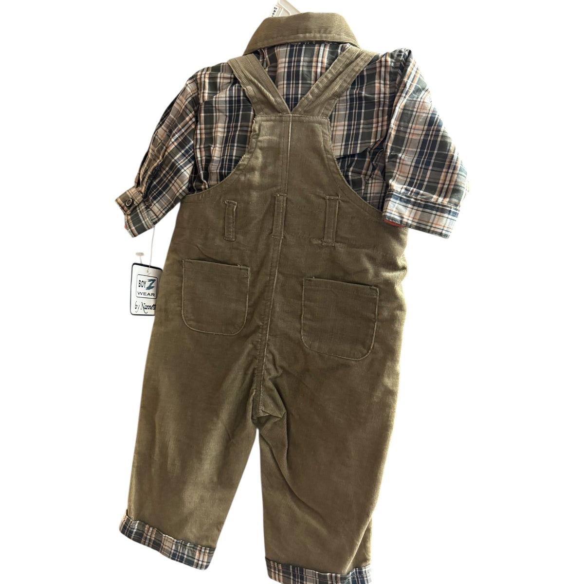 Nanette Baby Boys Z Wear 3-Piece Gone Fishing Corduroy Overalls Set Size 6-9M