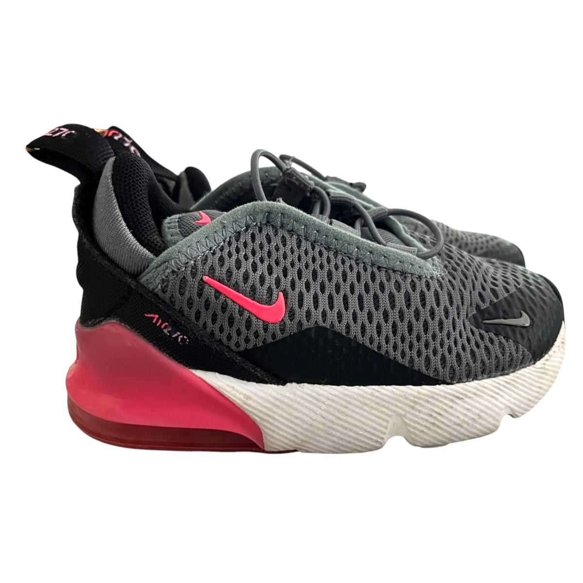 Nike Air Max 270 TD Toddler Shoes Grey/Hyper Pink Size 6C