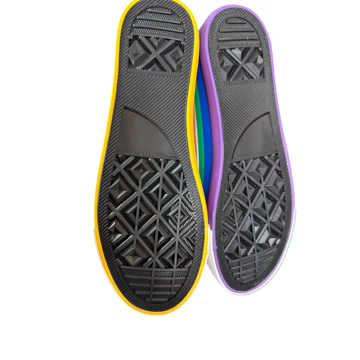 Rainbow Pride Fashion Sneakers Sole Canvas High-Top Sneakers With Multicolor Laces Unisex SZ 36/ US 5.5/6 Women's Youth Sz 4 Boys NEW