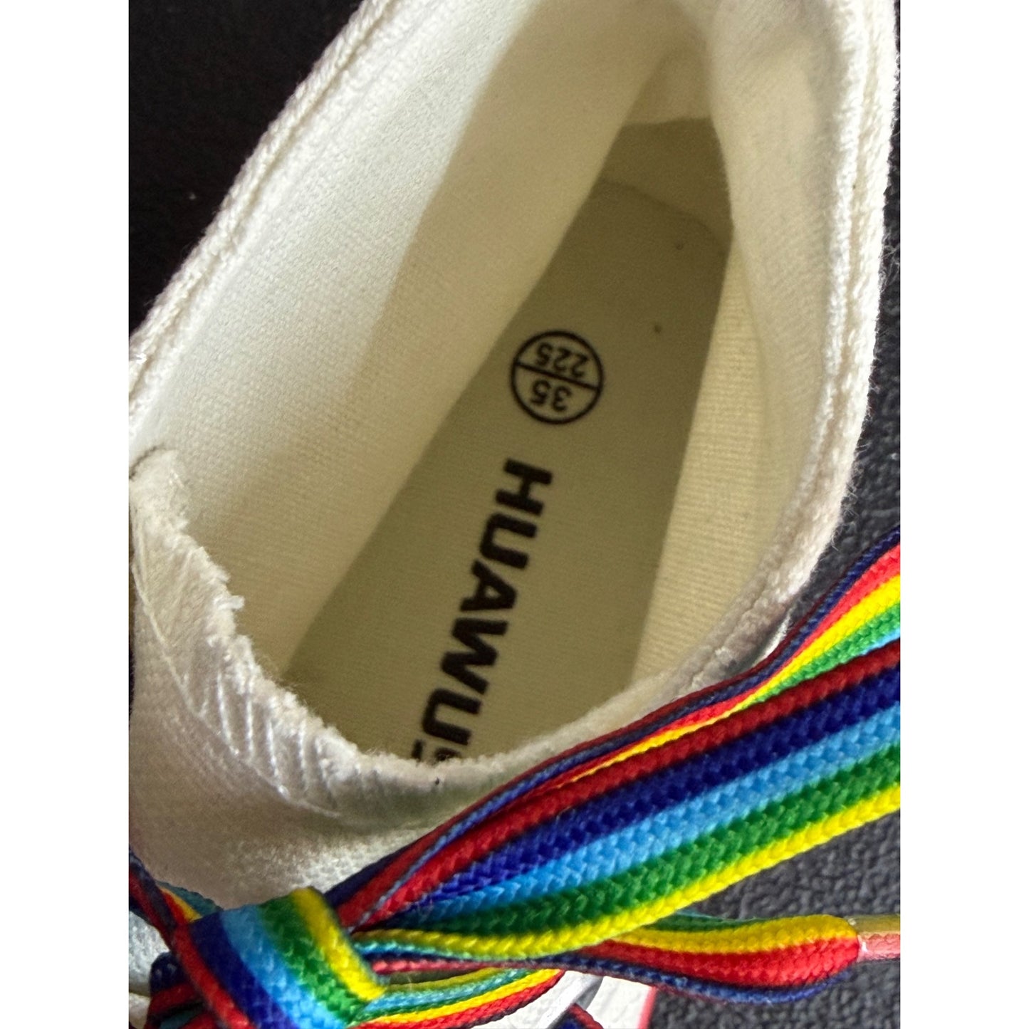 Rainbow Pride Fashion Sneakers Sole Canvas High-Top Sneakers With Multicolor Laces Unisex SZ 36/ US 5.5/6 Women's Youth Sz 4 Boys NEW